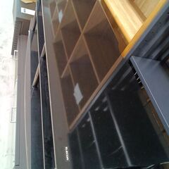 リユースのサカイ栃木店★ジモティ割あり★ ELECOM TV台 ブラック W105×D40×H35 クリーニング済み TC11598の画像