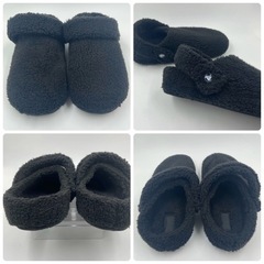 crocs ボア スリッパ ルームシューズ 27cm 黒の画像