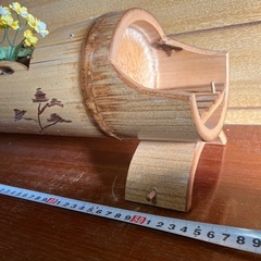 竹細工華台富士山絵柄　生花などに自作品の画像