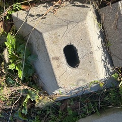 物干し台、ブロック二つの画像