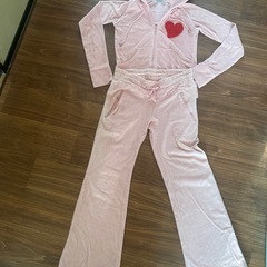 ルームウェア 上下セット／ピンク／ハートデザインの画像