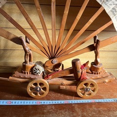 大扇子と打出の小槌を運ぶ荷車　自作品の画像