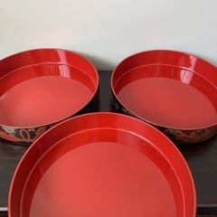 蓋付寿司桶　お節料理重箱　三段重漆器桶　お重箱の画像