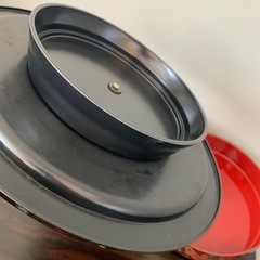 蓋付寿司桶　お節料理重箱　三段重漆器桶　お重箱の画像