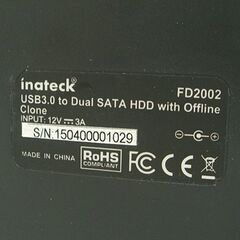 inateck FD2002 パソコンなしでHDDのまるごとコピーが可能！ USB3.0 to Dual SATA HDD with Offline Clone 札幌市 白石店の画像