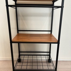 キャスター付きキッチンワゴン/スチールラックの画像