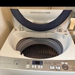 SHARP 縦型洗濯機本体 シンプル&コンパクトの画像