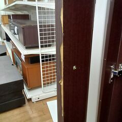 ★リユースのサカイつくば店★TK7318 ニトリ ワードローブ ダークブラウン H201×D55×W89 クリーニング済みの画像