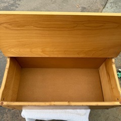 スヌーピー　木製収納ベンチ　ウッドベンチ　kosuga baby mate 椅子 小物入れ イス 昭和レトロの画像