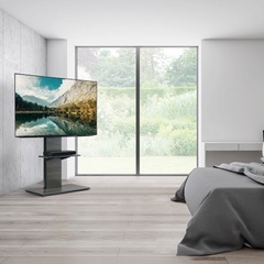 超美品★ハヤミ ～55V型対応ダークブラウン木目テレビスタンド の画像