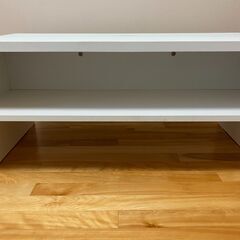 ★値下げします！！★【TVボード、ローボード】シンプル　白　配線収納ありの画像