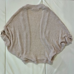 INGNI ベージュ リブ編み ドルマン カーディガン Mの画像