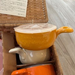 レンジ蓋付き陶器の皿　新品　セットの画像