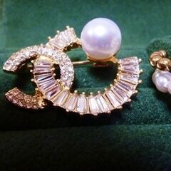 16日受付〆 新品未使用 イヤーカフス（片耳イヤリング）とブローチの2点セットの画像