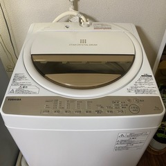 【無料✨】TOSHIBA洗濯機7kg（2017年製）お譲りします 【11/30(日) or 12/1(月) 引き取り限定】の画像