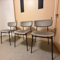 【カリガリス】最安値 3脚セット calligaris ダイニングチェア 起毛の画像