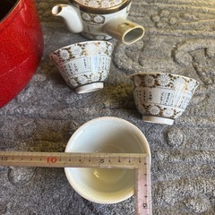 九谷焼　急須と湯呑み5個ケース入りセットの画像