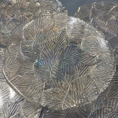 リーフ柄　ガラス皿　オーロラ　5枚の画像