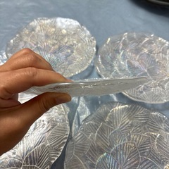 リーフ柄　ガラス皿　オーロラ　5枚の画像