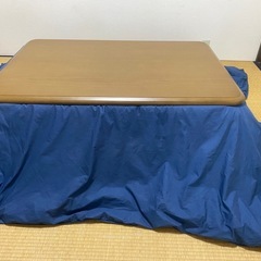 【無料✨】布団付きこたつ（120×80・木目）の画像