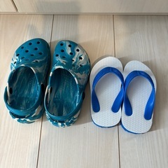 青　サンダル16cm ベビー用島ぞうりの画像