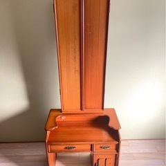 【アンティーク】大塚家具　木製三面鏡ドレッサー　昭和レトロの画像