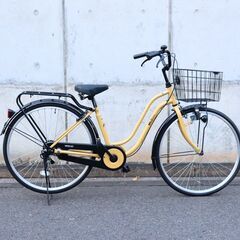 ≪U1323ジ限≫ Maruishi/丸石サイクル ファッションサイクル/自転車 MILD/マイルド 黄色/イエロー系 変速無し 通勤/通学/買物の画像
