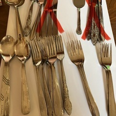 ステンレス製カトラリーセット　昭和レトロの画像