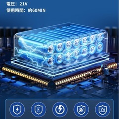 【新品未使用】電動ドライバー 21vバッテリー2個付きコードレス電動工具セット の画像