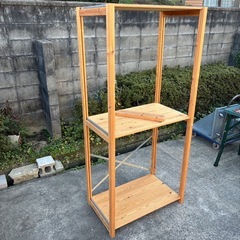 棚　シェルフ　ラック　木製　3段　中古　の画像