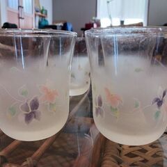 花柄　グラス　5個セットの画像