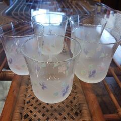 花柄　グラス　5個セットの画像