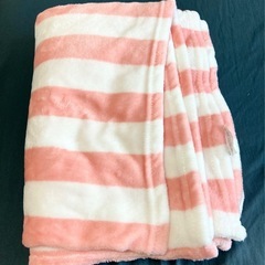 ピンクストライプ ブランケット 100x150cmの画像