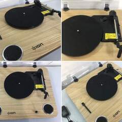 【🍀美品】ION Audioレコードプレーヤー スピーカー内蔵 USB ヘッドホン端子 レコードの音をUSB接続でPCに録音可能 33-1/3、45、78回転対応 アイオン Max LP 木目の画像