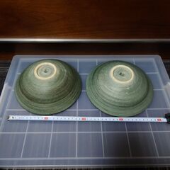 黄緑7.0鉢　2枚セット　日本製　和食器　おしゃれ　器　丼　やきものの画像