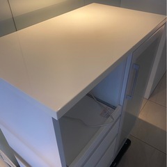 ニトリ　SP201 木製レンジボード　ホワイト　幅88 高さ101 食器棚の画像