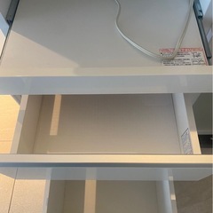 ニトリ　SP201 木製レンジボード　ホワイト　幅88 高さ101 食器棚の画像