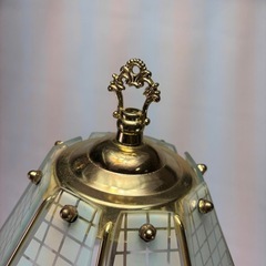 花柄 スタンドライト ガラスシェード アンティーク 25K 北TO3の画像