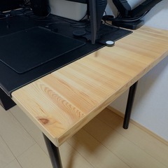 【IKEA デスクセット】KULLABERG天板 × ADILS脚 × ALEXチェスト × RISSLAデスクマットの画像