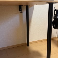 【IKEA デスクセット】KULLABERG天板 × ADILS脚 × ALEXチェスト × RISSLAデスクマットの画像