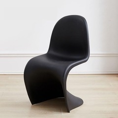 Panton風チェア　椅子 ブラックの画像