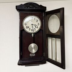 ゼンマイ式 柱時計 振り子時計 昭和レトロ の画像