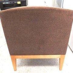 ②ラウンジソファ 幅69×奥行61×高さ83.5cm ファブリック×木 ブラウン ラウンジチェア 一人掛けチェア 椅子 いす イス 札幌市 北区 屯田の画像