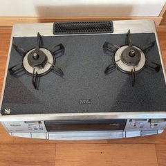 リンナイ 2バーナーガスコンロ グリル付きLPガスの画像