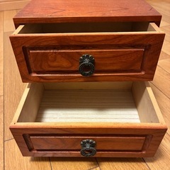 木製小物入れ 2段引き出しの画像