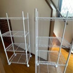 家具　スチールラック　収納　収納棚　棚　4段　45✖️29✖️106 白　2個セットの画像