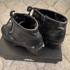 ブラックレースアップブーツ サイドジッパーの画像