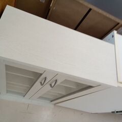 リユースのサカイ栃木店★ジモティ割あり★  食器棚 ホワイト W53.7×D26.5×H93.5 クリーニング済み TC11613の画像