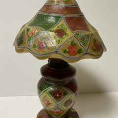 ヴィンテージ キャメルランプ ラクダ革 アンティーク照明 電球付き パキスタンの画像