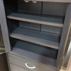 食器棚 キャビネット 扉 ブラック 黒 引き出しの画像